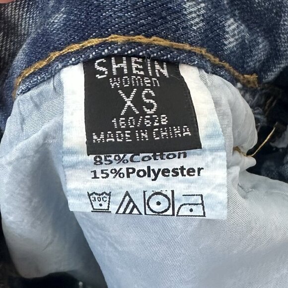 Women's Distressed Denim Rolled Cuff Jean Shorts - Size: - Picture 3 of 4